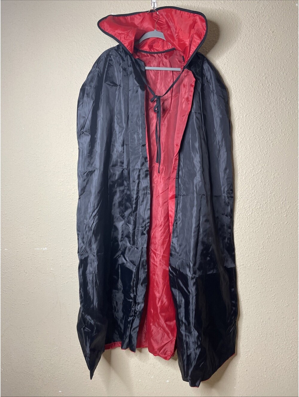 Reversible Vampire Cape Stand Collar Cloak, Gothic Masquerade Costume Halloween